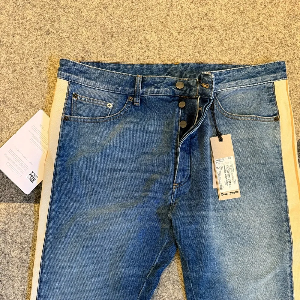 Palm Angels Jeans with Side Stripe, Mens NEW - Picture 4 of 9